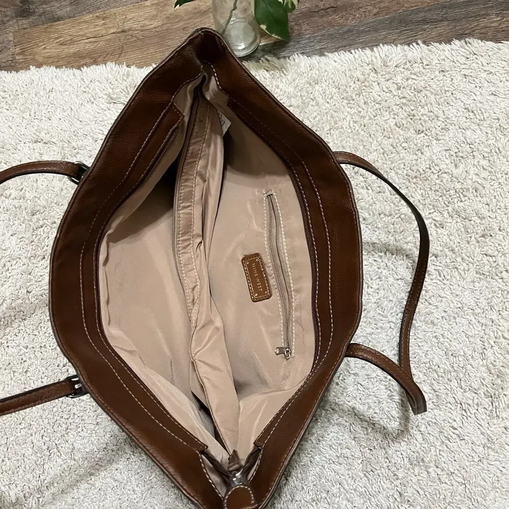 Nine West Vibrant Green Large Pebbled Vegan Leather Shoulder Bag Tote Bag